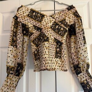 Steve Madden Floral Patchwork Top